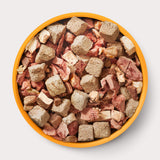 Bowl full of Animals Like Us Raw100 Chicken Organs Recipe freeze-dried raw dry dog food meal or mixer.