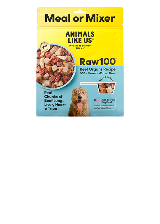 Animals Like Us Raw100 Beef Dog Food Package