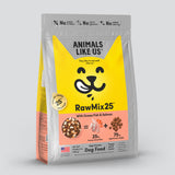 Package of Animals Like Us RawMix25 Ocean Fish and Salmon Recipe freeze-dried raw dry dog food.