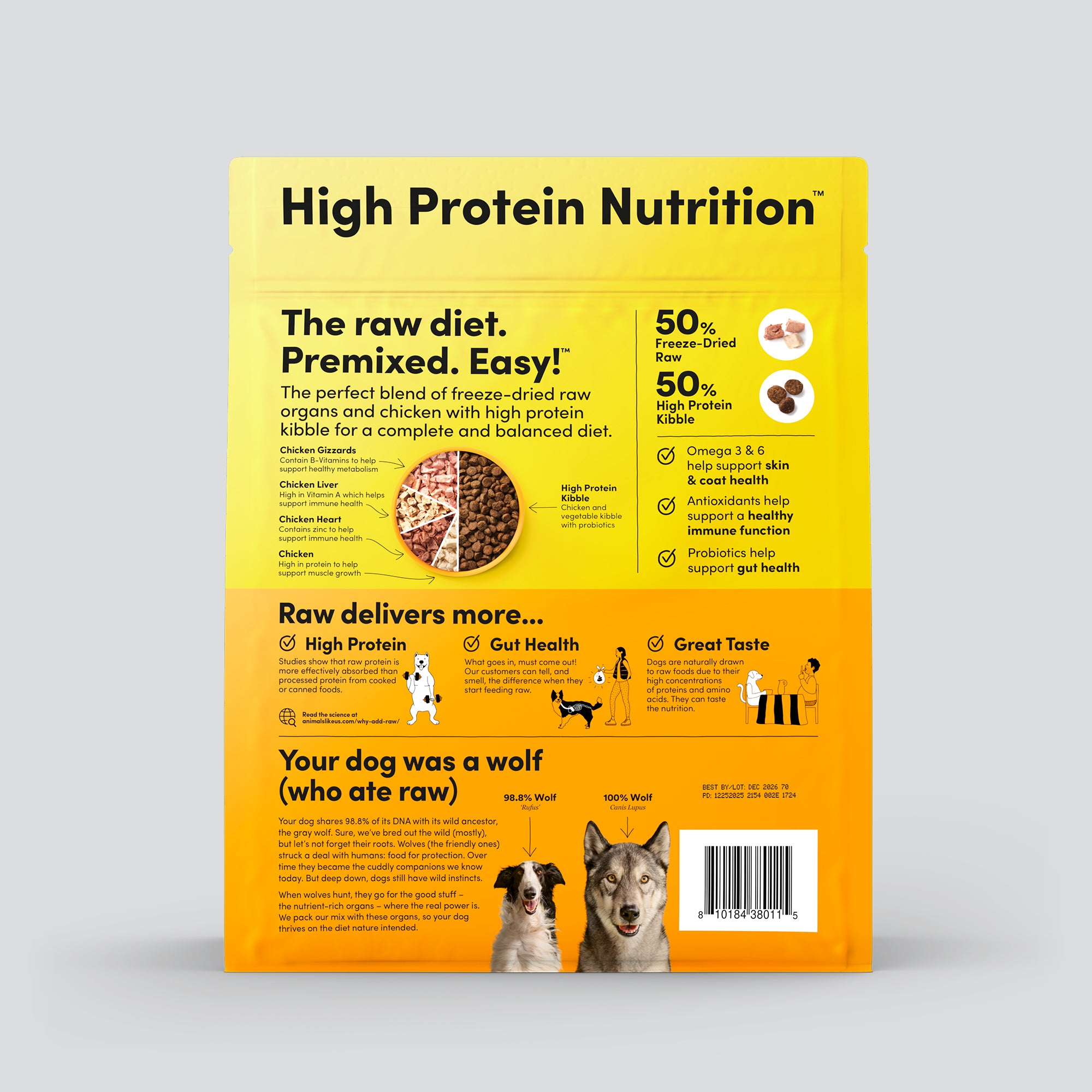 RawMix50 Chicken Organs Recipe | Freeze-Dried Raw Dog Food