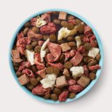 Bowl full of Animals Like Us RawMix50 Beef Organs Recipe freeze-dried raw dry dog food.