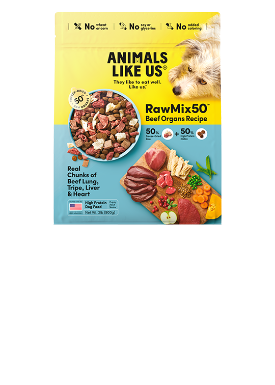 Animals Like Us RawMix50 Beef Dog Food Package